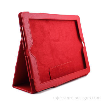 Leather Case for iPad 2, with Stand from Fold, Quick Access to Earphones Jack and USB Ports